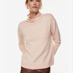 NWOT Aritzia Wilfred Cyprie Merino Wool Sweater in Light Roebuck Pink Size XS